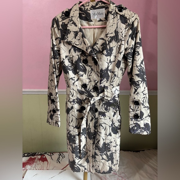 Max Mara Floral Trench Coat M - Picture 6 of 12